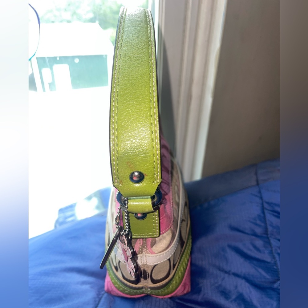 Coach Mini Bag in Pink and Lime Green - Picture 5 of 12